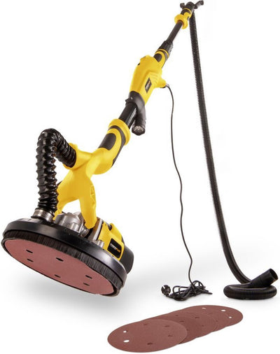 Powerplus elektrische wand- plafondschuurmachine powx04761 - 710w schuurmachine - schuurpapier ø225mm - 1500min-1 - telescopisch - met 6 acc.