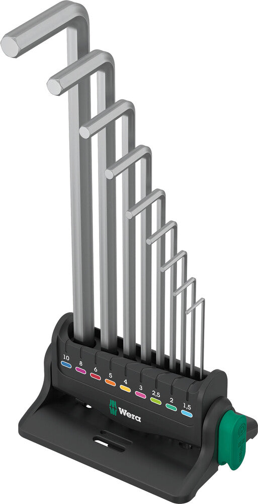 Wera 950 9 hex-plus 8 stiftsleutelset, metrisch, verchroomd, 9-delig - 05022102001