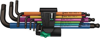 Wera 950 9 hex-plus multicolour 1 stiftsleutelset, metrisch, blacklaser (9-delig)
