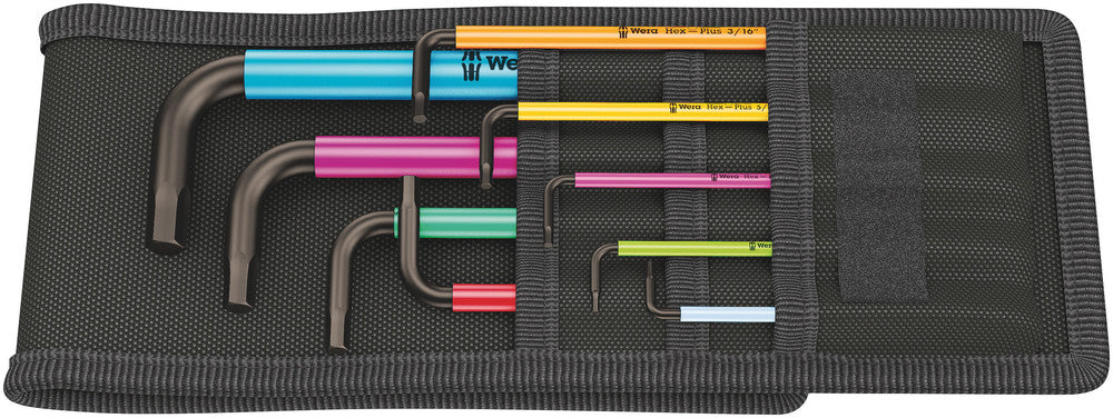 Wera 950 spkl 9 sz multicolour stiftsleutelset in etui, inch maten, blacklaser, 9 -delig - 1 stuk(s) - 05022639001