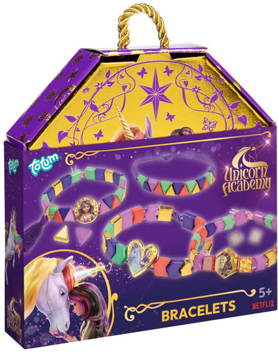 Totum unicorn academy kralenarmbandjes maken - 4 stuks - met speciale kralen - speelgoed kinderen - knutselen - voor meisjes - vanaf 5 jaar -