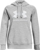 Under armour ua rival fleece big logo hd dames sporttrui - grijs - wit