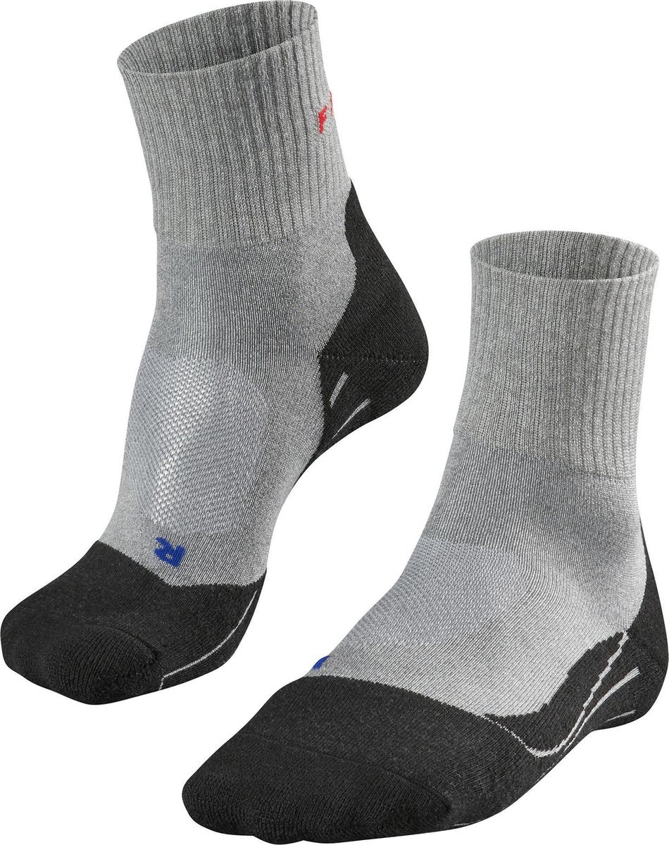 Falke tk2 cool short anti-blaar dik lyocell functioneel materiaal wandelsokken heren grijs - maat 39-41
