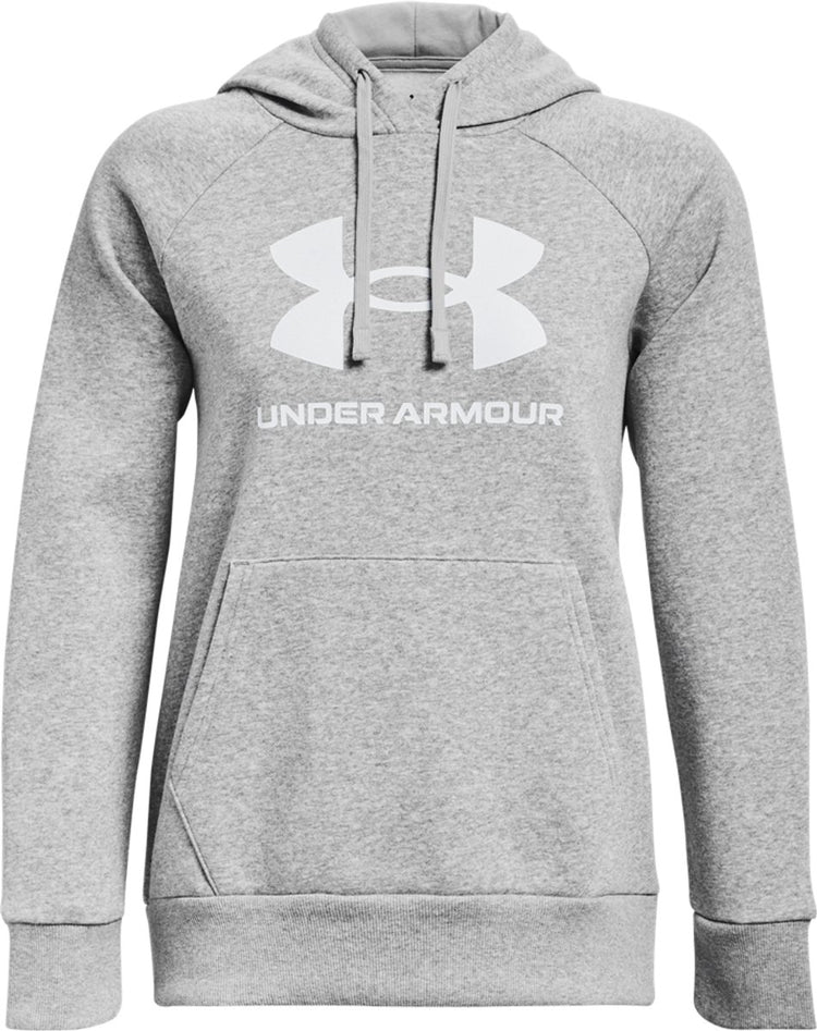 Under armour ua rival fleece big logo hd dames sporttrui - grijs - wit