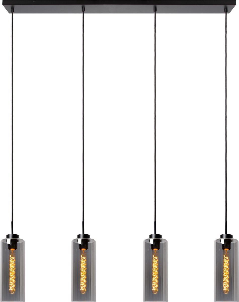 Lucide bruno - hanglamp - 4xe27 - fumé