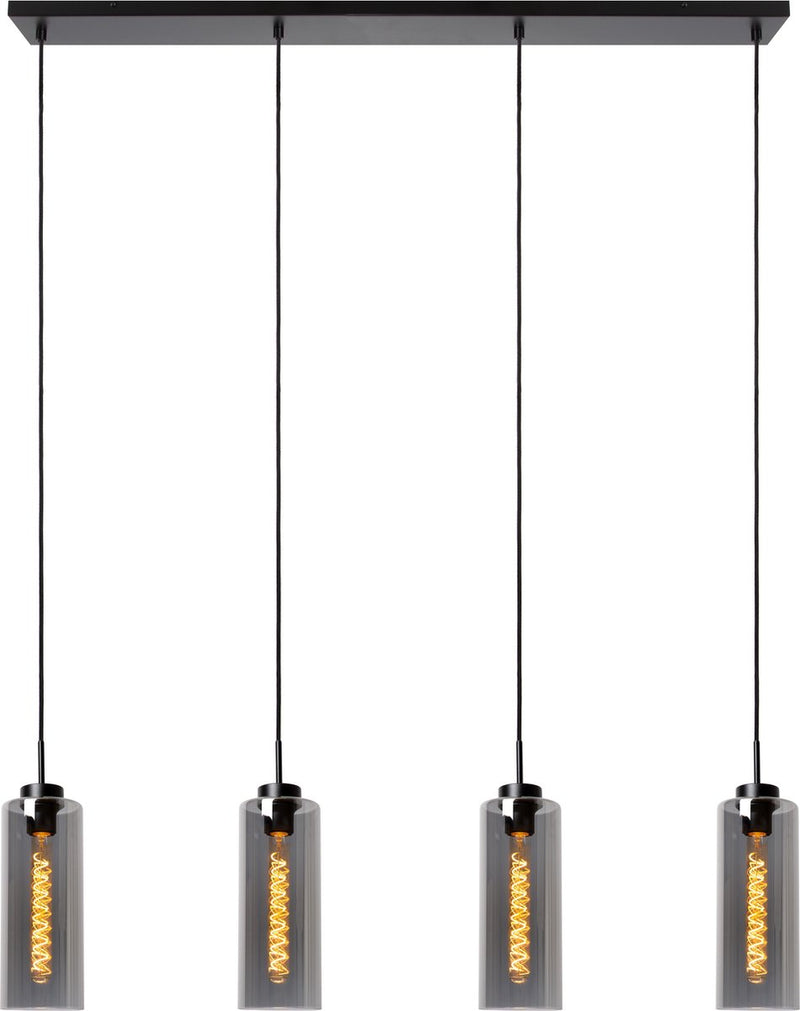 Lucide bruno - hanglamp - 4xe27 - fumé