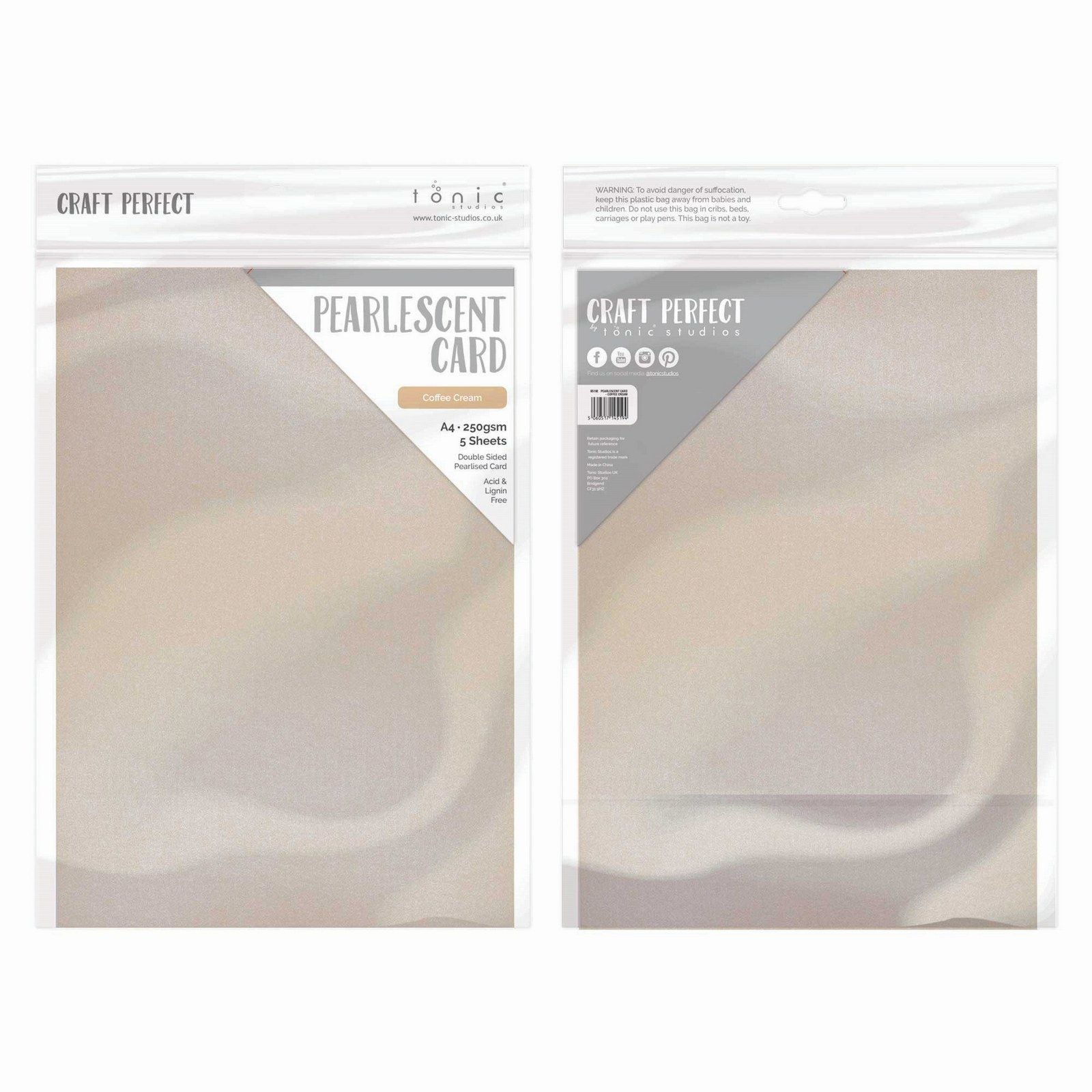 Craft perfect by tonic studios craft perfect • pearlescent card a4 250g coffee cream 5pcs