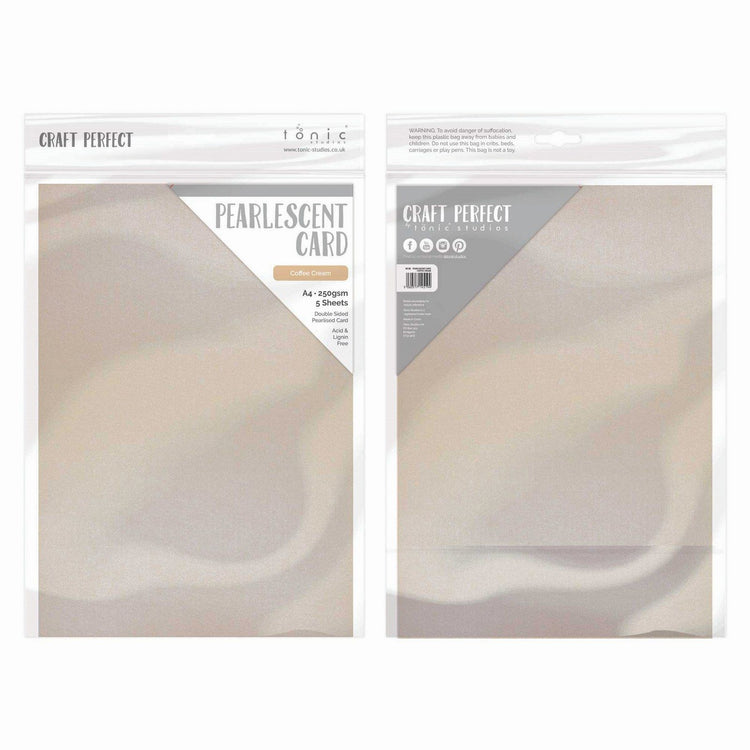 Craft perfect by tonic studios craft perfect • pearlescent card a4 250g coffee cream 5pcs