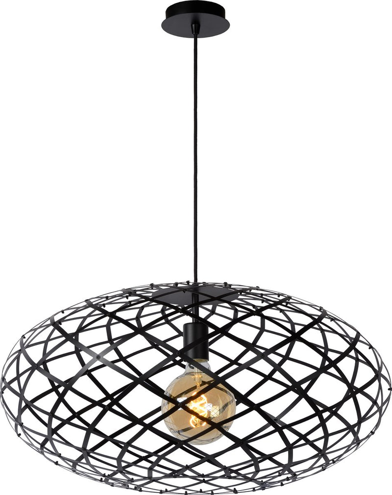 Lucide wolfram - hanglamp - ø 65 cm - 1xe27 - zwart