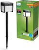 Philips led philips ezra sokkellamp -ultraefficient led - solar buitenlamp -helder warm licht; 3000k - zwart - bewegingssensor - zonne-energie - schemersensor - tuinpadverlichting