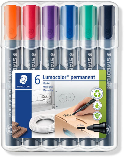 Staedtler lumocolor permanent marker 352 met ronde punt - box 6 st