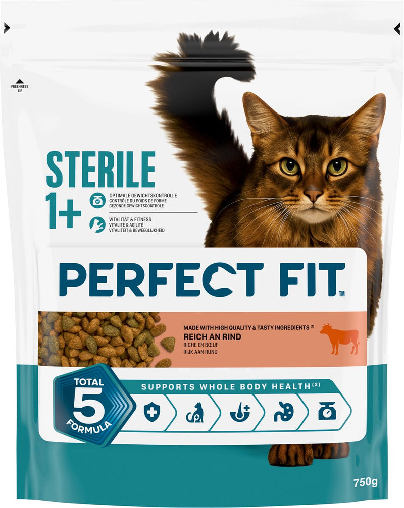 Perfect fit kattenbrokken - steriel - rund zak 4x750g