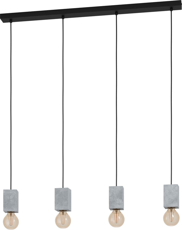 Eglo prestwick 3 hanglamp - e27 - 92,5 cm - zwart grijs