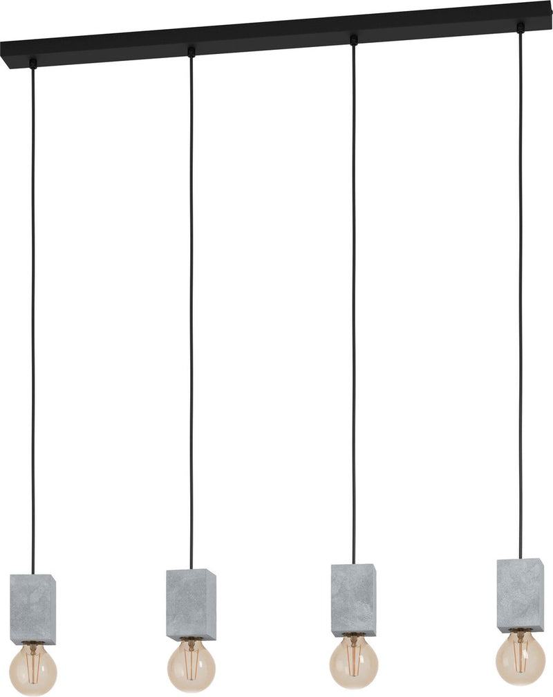 Eglo prestwick 3 hanglamp - e27 - 92,5 cm - zwart grijs