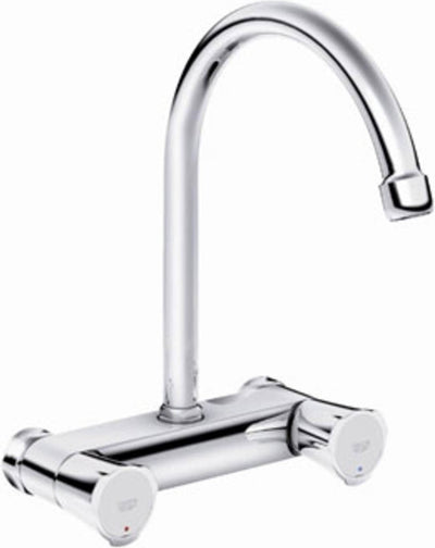 Grohe costa-l keukenkraan - wandmontage - hoge uitloop - 360° draaibereik - zonder koppelingen - chroom