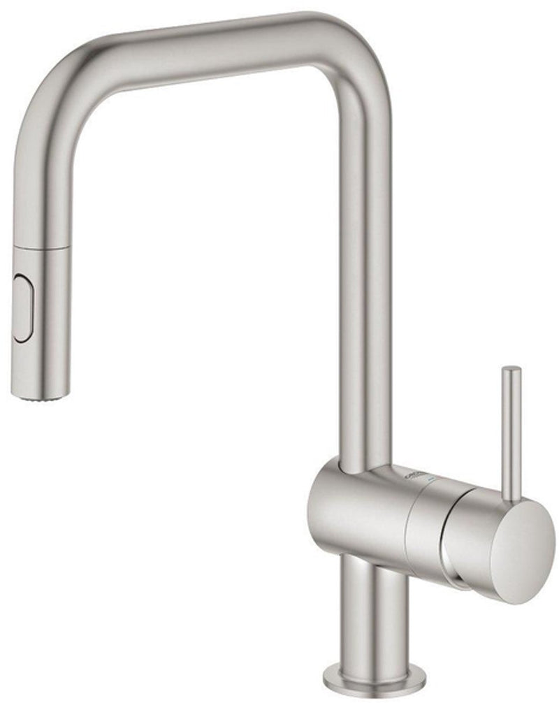 Grohe minta keukenkraan - met uittrekbare handdouche - 2 straalsoorten - rvs (supersteel)
