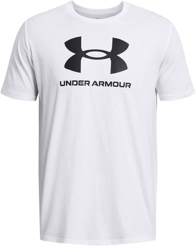 Under armour ua sportstyle logo update ss-wht heren sportshirt - wit - zwart