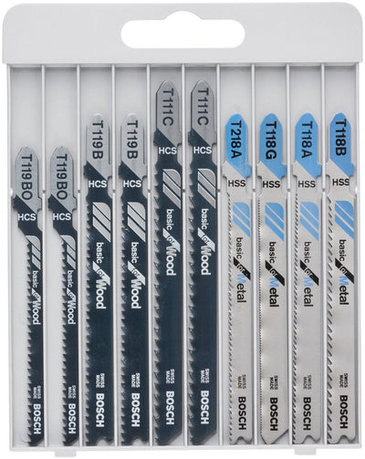 Bosch 10-delige decoupeerzaagbladenset basic for metal and wood