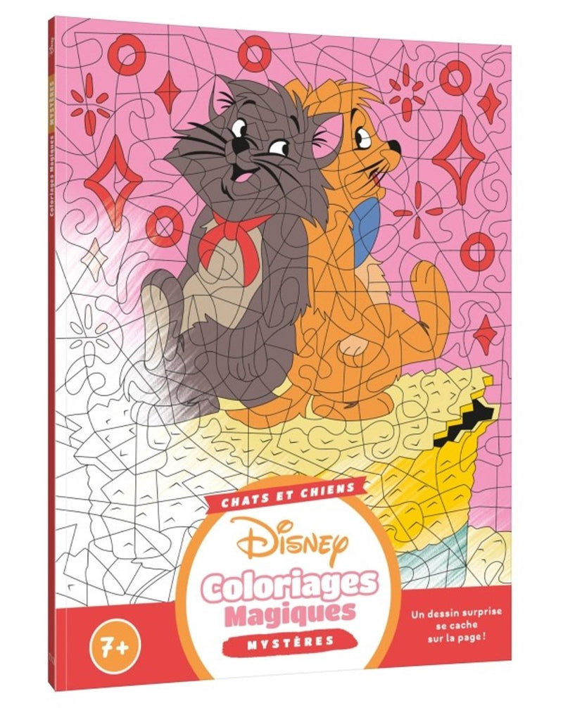 Hachette - jeunesse disney - mes coloriages magiques mysteres chien et chats - hachette jeunesse - kleurboek voor kinderen vanaf 7 jaar