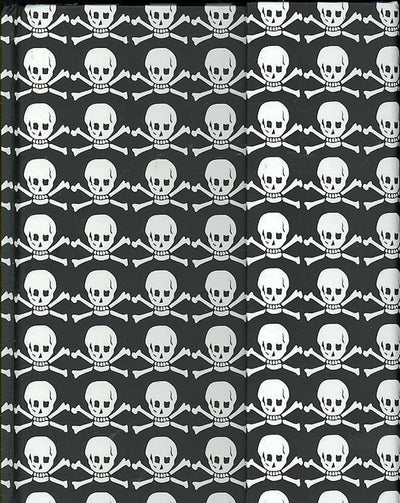 Peter pauper magnetic notitieboek - skull - crossbones - 16x21 cm