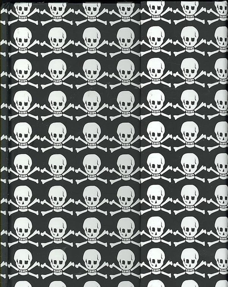 Peter pauper magnetic notitieboek - skull - crossbones - 16x21 cm