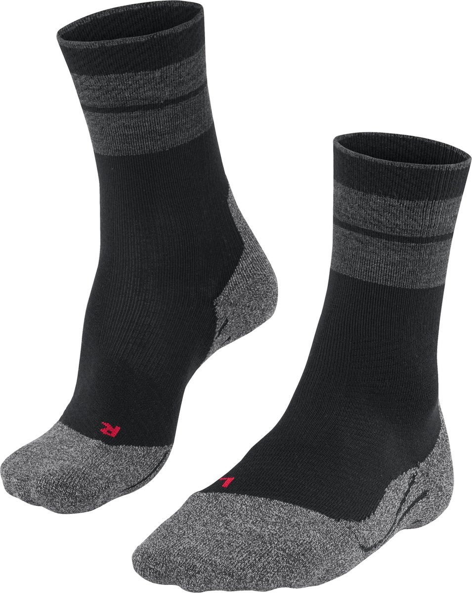 Falke tk stabilizing anti-blaar dik wol functioneel materiaal wandelsokken heren zwart - maat 42-43