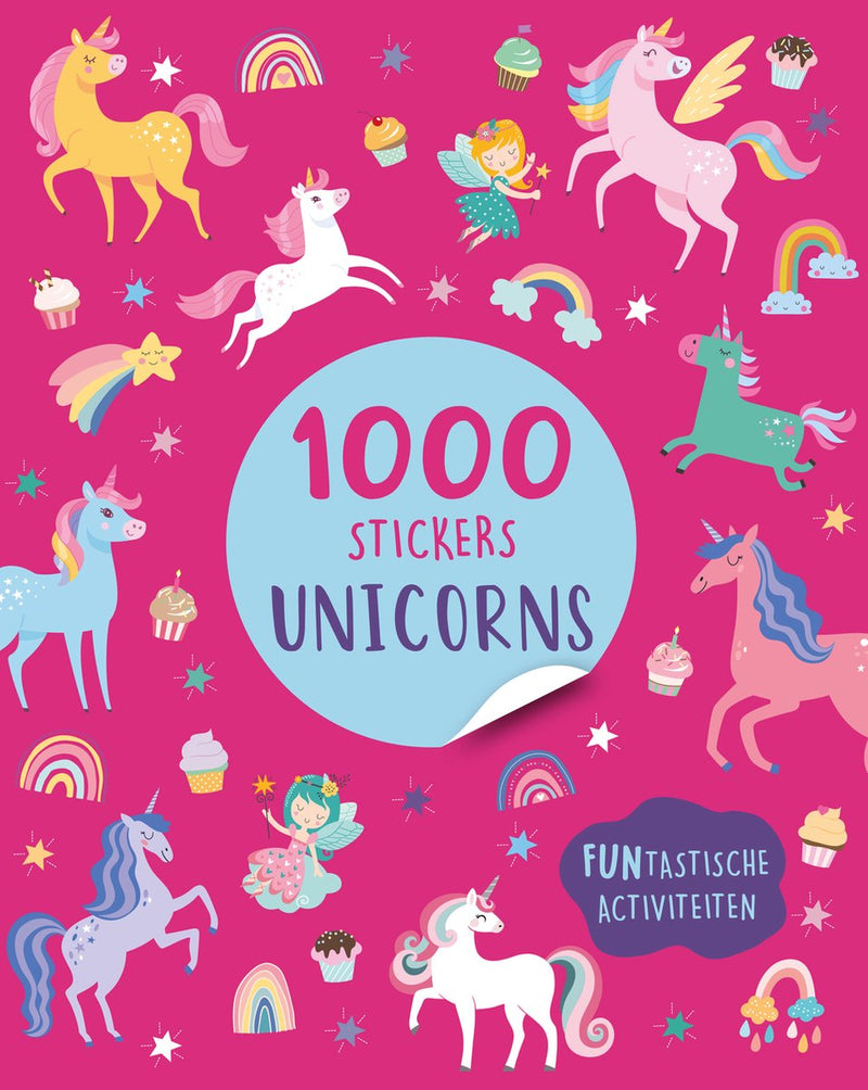 Merkloos sans marque stickerboek | 1000 stickers | unicorn