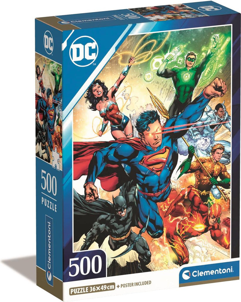 Clementoni - puzzel - 500 stukjes - dc comics superman - compact box - high quality collection