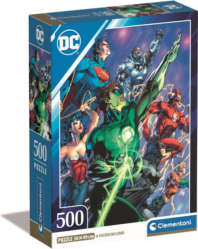 Clementoni - puzzel - 500 stukjes - dc comics - compact box - high quality collection