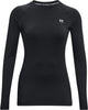 Under armour ua cg authentics crew dames sporttrui - zwart - wit