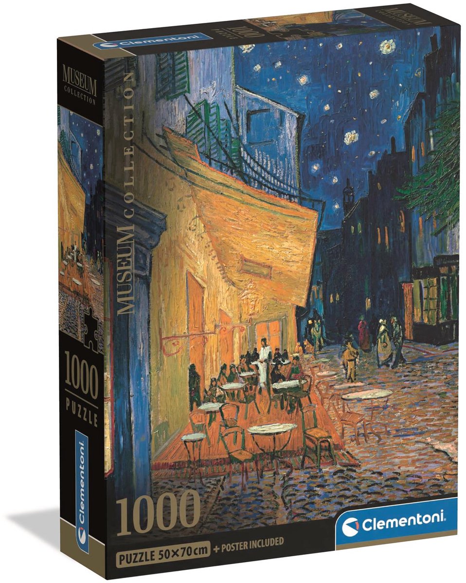 Clementoni - puzzel - 1000 stukjes - cafã© terrace van van gogh - puzzel voor volwassenen