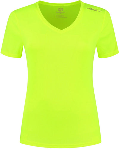 Rogelli promo hardloopshirt dames - korte mouwen - fluorgeel - xl