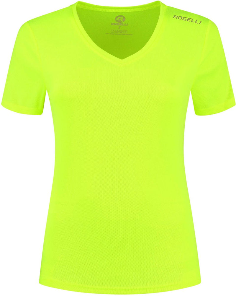 Rogelli promo hardloopshirt dames - korte mouwen - fluorgeel - xl