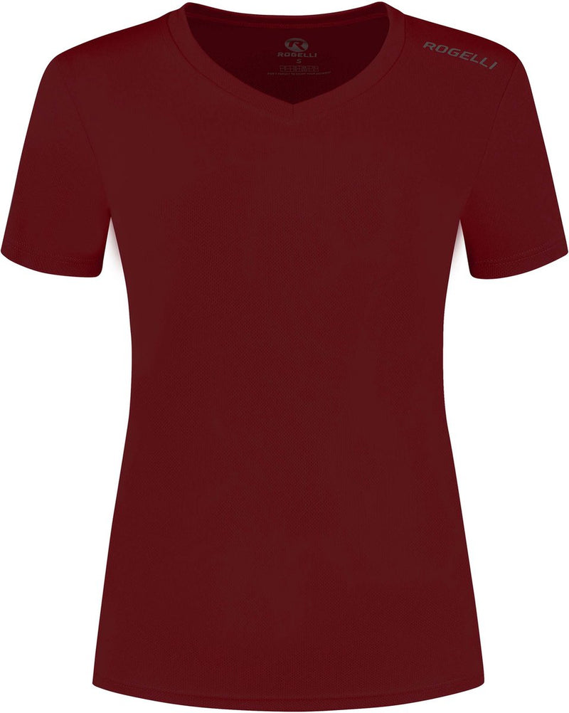 Rogelli promo hardloopshirt dames - korte mouwen - bordeaux - xl