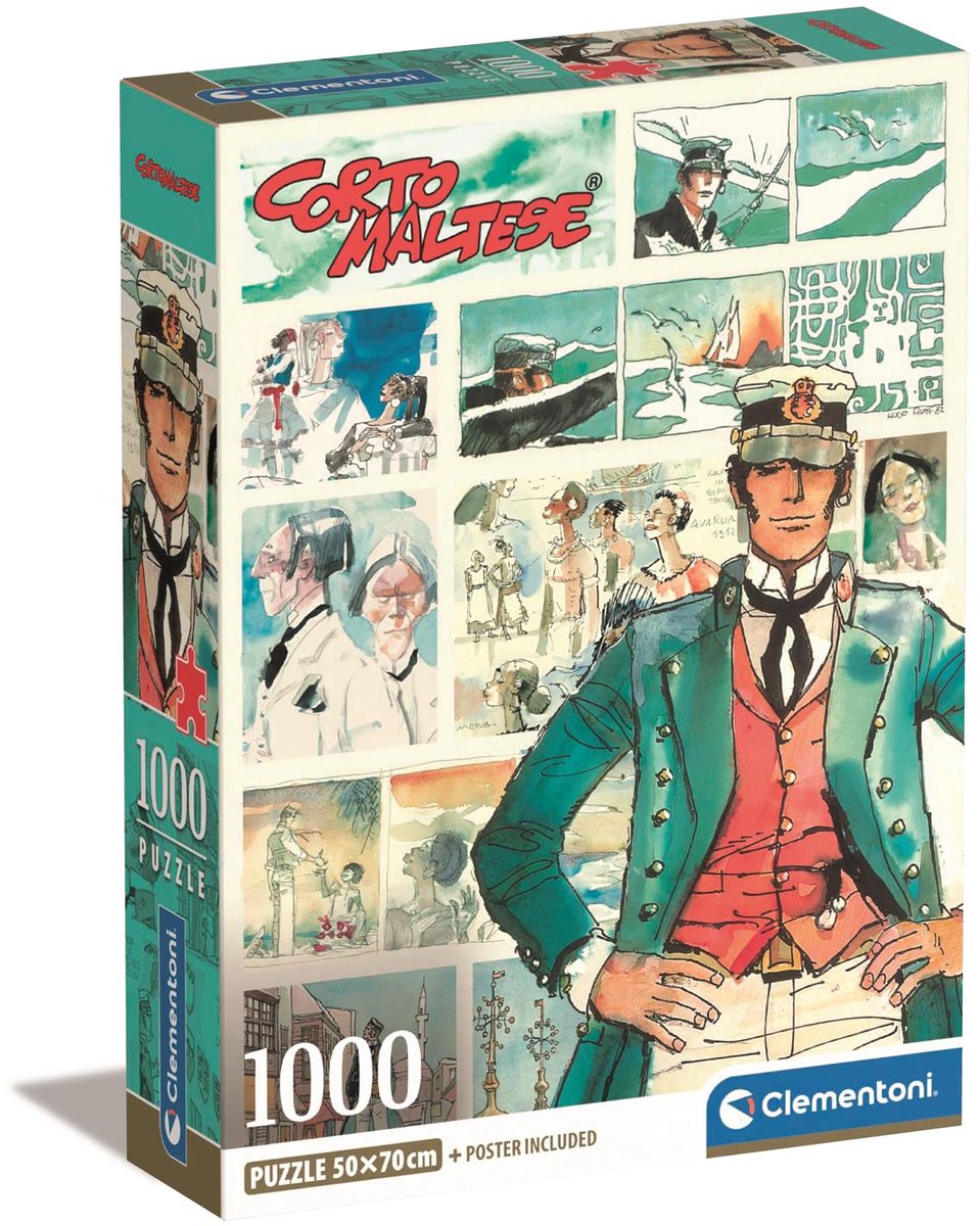 Anime clementoni - puzzel - 1000 stukjes - corto maltese kerstpuzzel - puzzel voor kinderen en volwassenen - vanaf 3 jaar