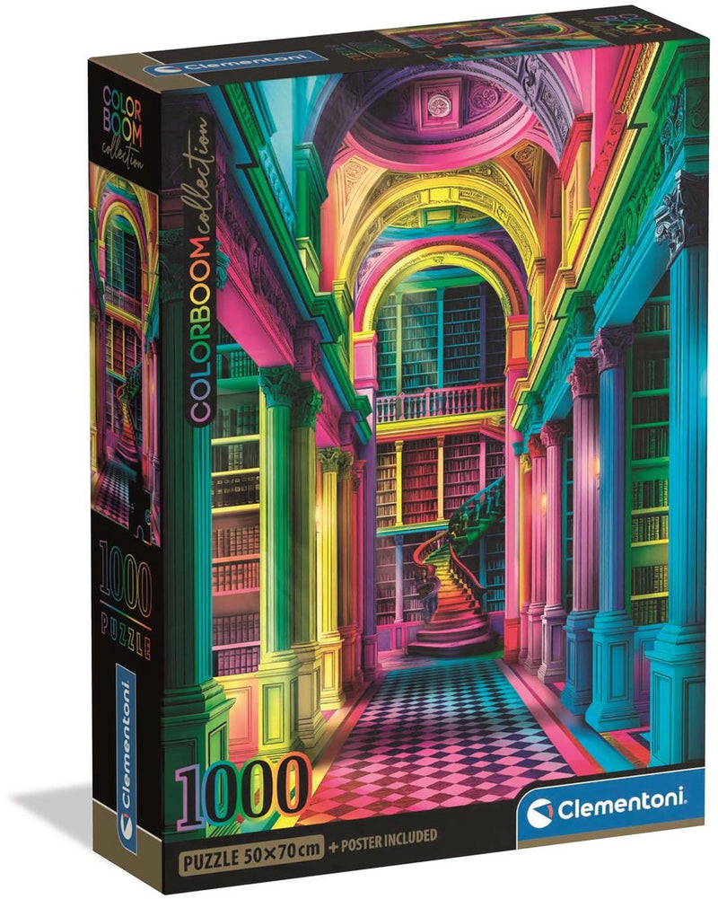 Clementoni - puzzel - 1000 stukjes - colorboom athenaeum - compact box - puzzel voor volwassenen