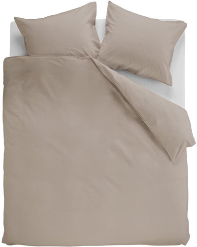 Ambiante cotton uni dekbedovertrek - effen - lits-jumeaux xl - 260x200 220 - taupe
