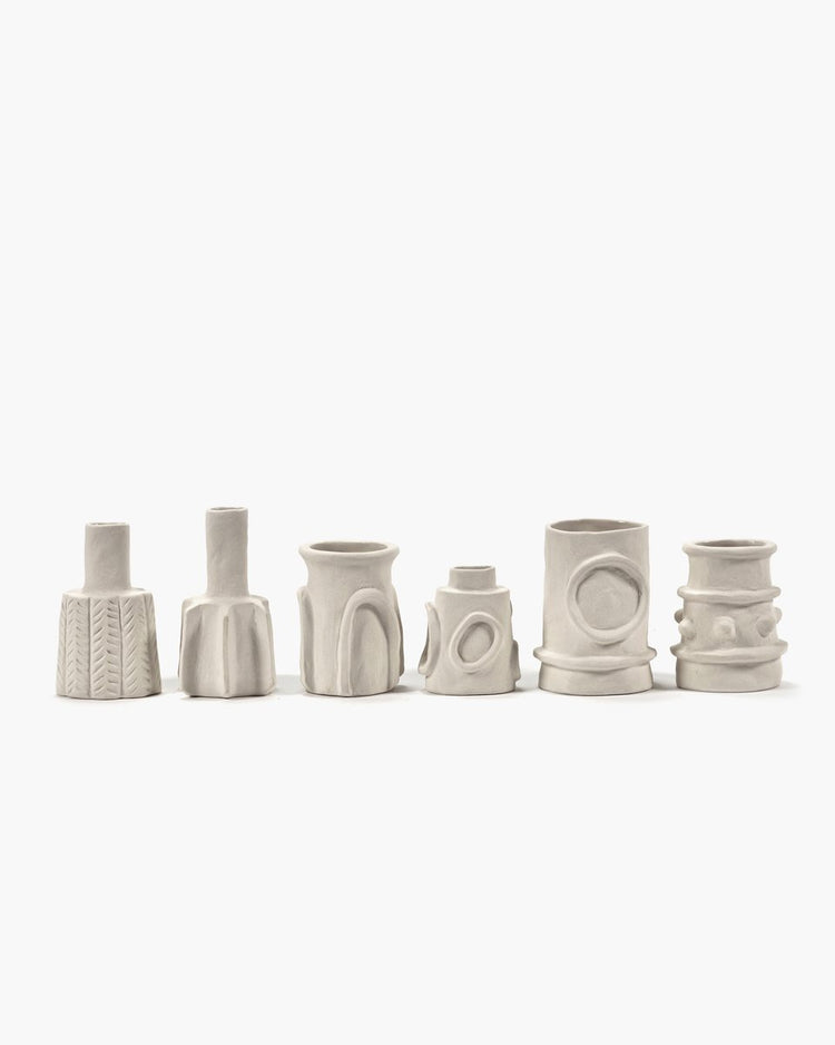 Serax - marie michielssen marie - vaas assortiment - beige - 6 stuks - h 10cm