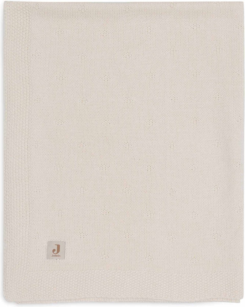 Jollein - deken wieg 75x100cm - wiegdeken, wiegdekentje, dekentje baby - cosy knit ivory