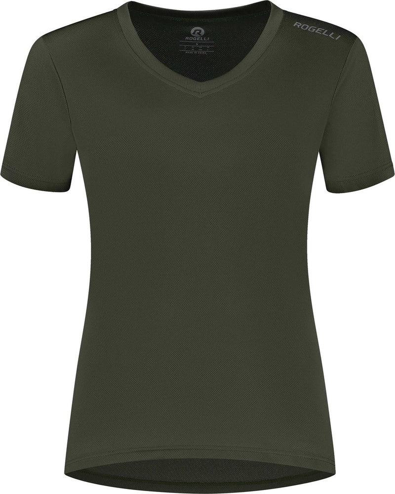 Rogelli promo hardloopshirt dames - korte mouwen - legergroen - m