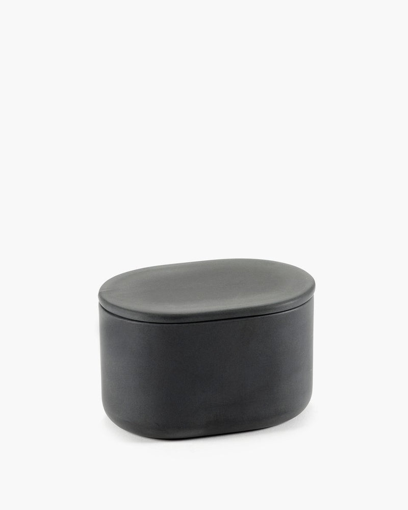 Serax - bertrand lejoly - cose - ovaal potje met deksel l - grijs - h 6,5cm
