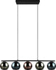 Rl live your light reality sheldon hanglamp - zwart met multicolor glas