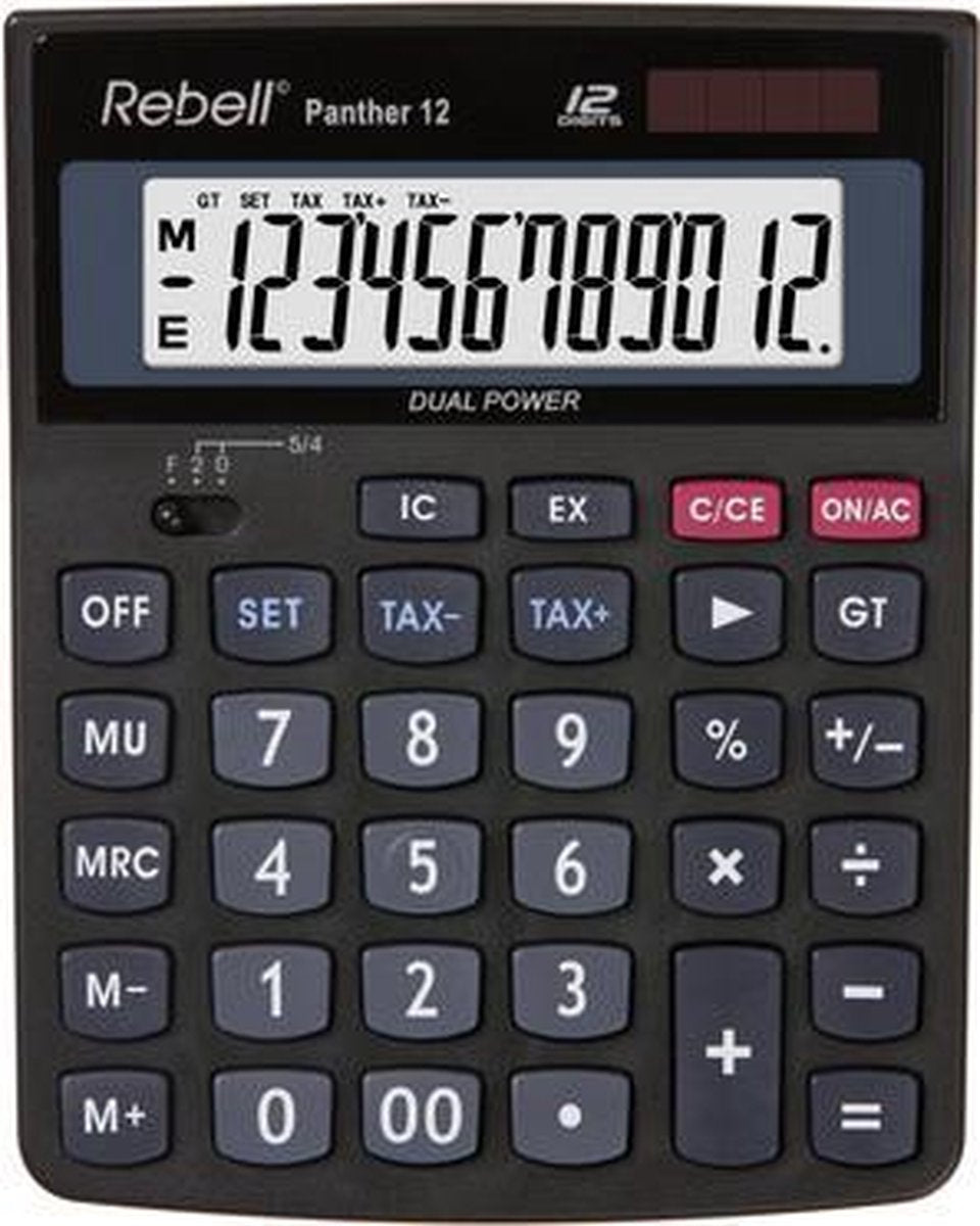 Rebell calculator - panther 12bx - zwart - re-panther12bx