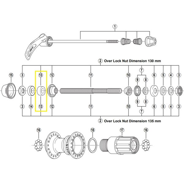 Shimano afstandsbus links 8 mm
