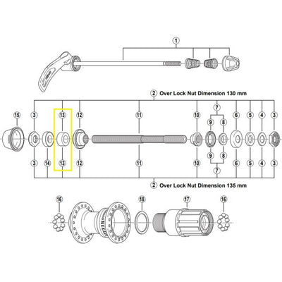 Shimano afstandsbus links 8 mm