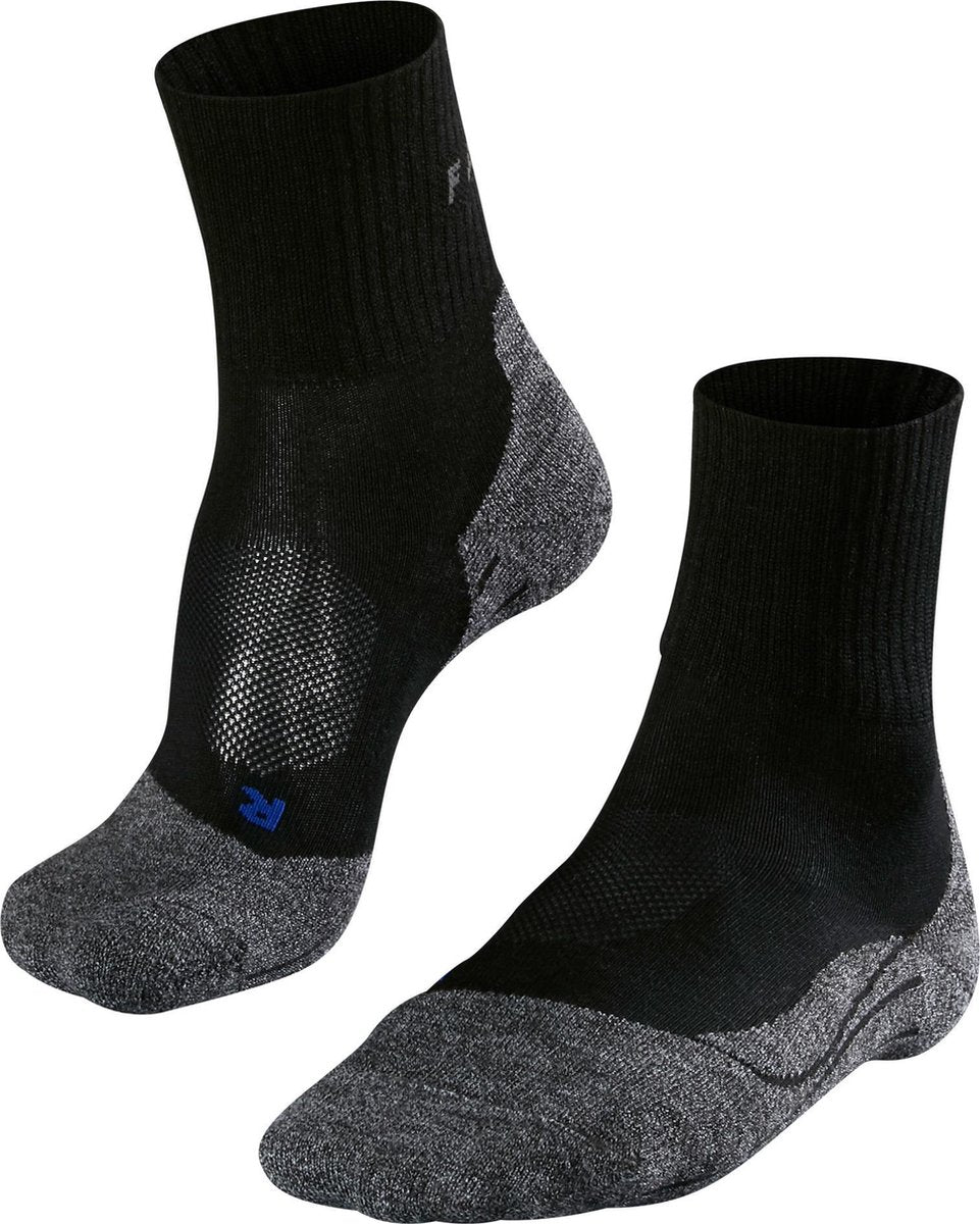 Falke tk2 cool short anti-blaar dik lyocell functioneel materiaal wandelsokken heren zwart - maat 42-43