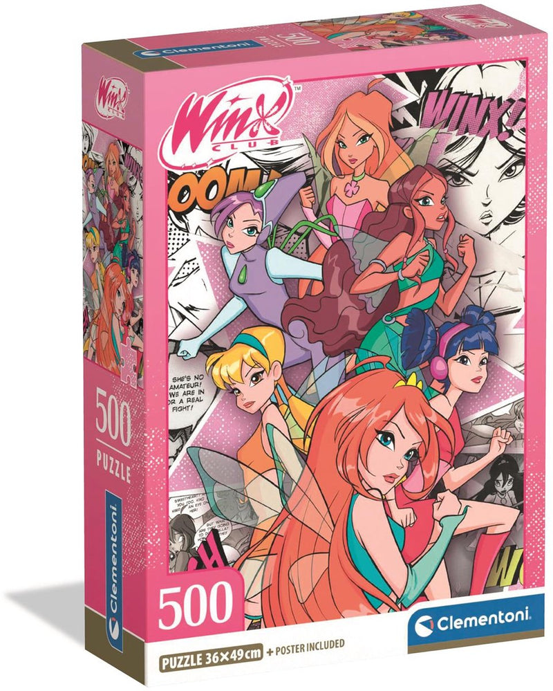 Clementoni - puzzel - winx club - 500 stukjes - met poster - vanaf 8 jaar