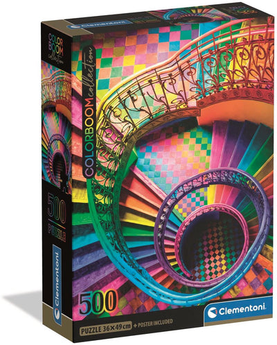 Clementoni - puzzel - 500 stukjes - colorboom trappen - puzzel voor volwassenen - high quality collection