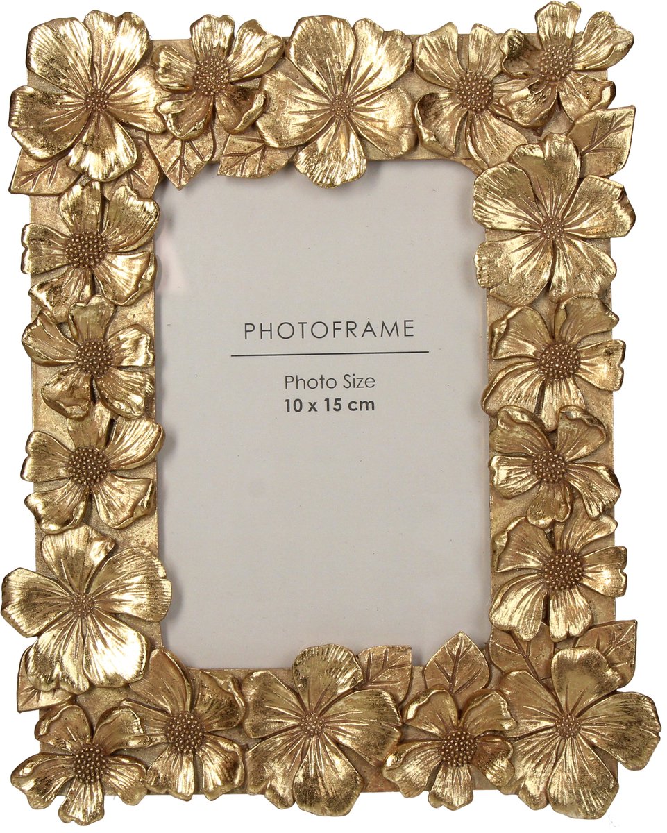 Hd collection fotolijst bloemen polyresin 10x15cm