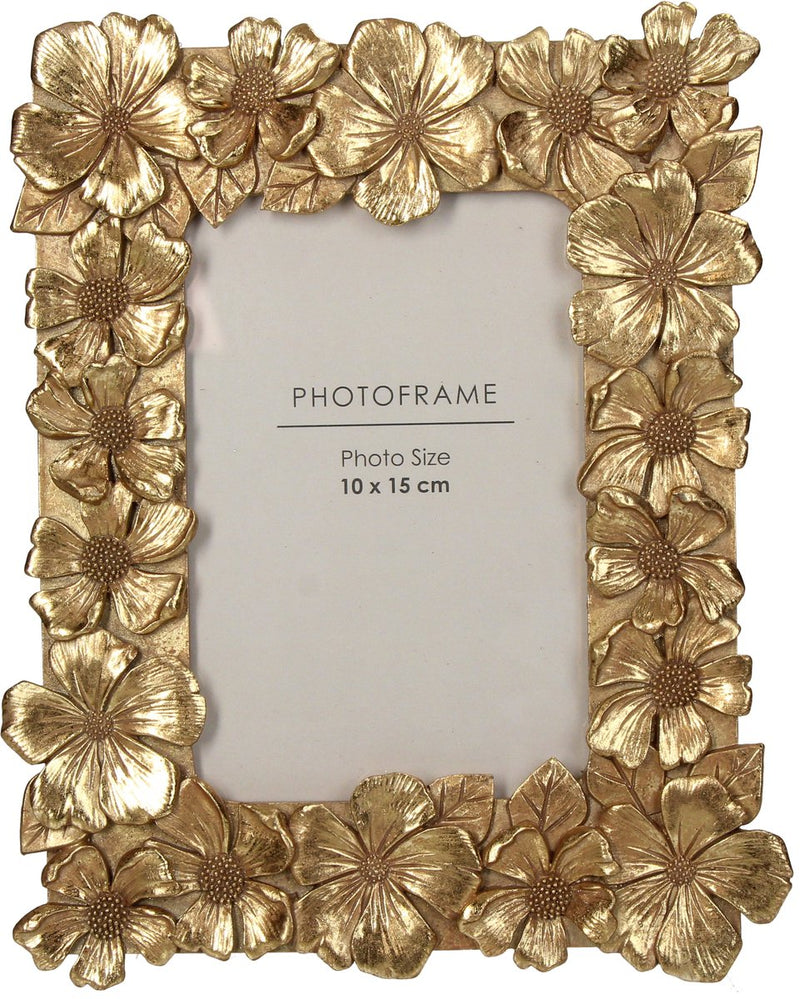 Hd collection fotolijst bloemen polyresin 10x15cm